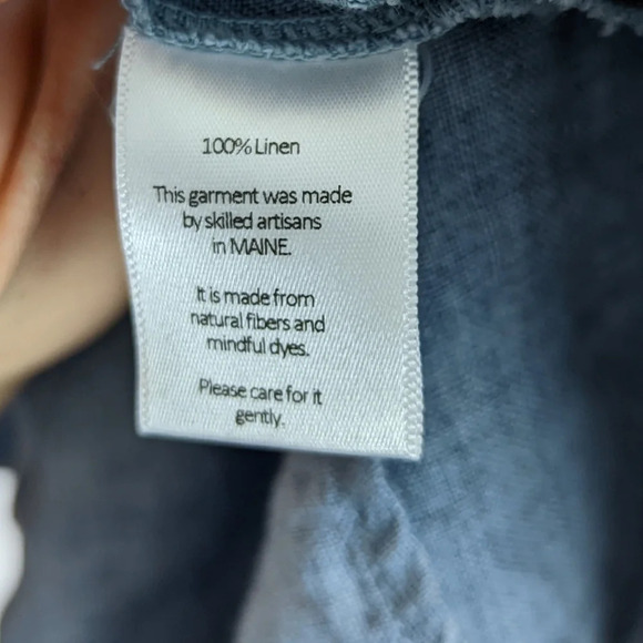 Studio 412 S Linen Henley Long Sleeve Shift Button Front Shift Dress Lagenlook - Picture 8 of 10